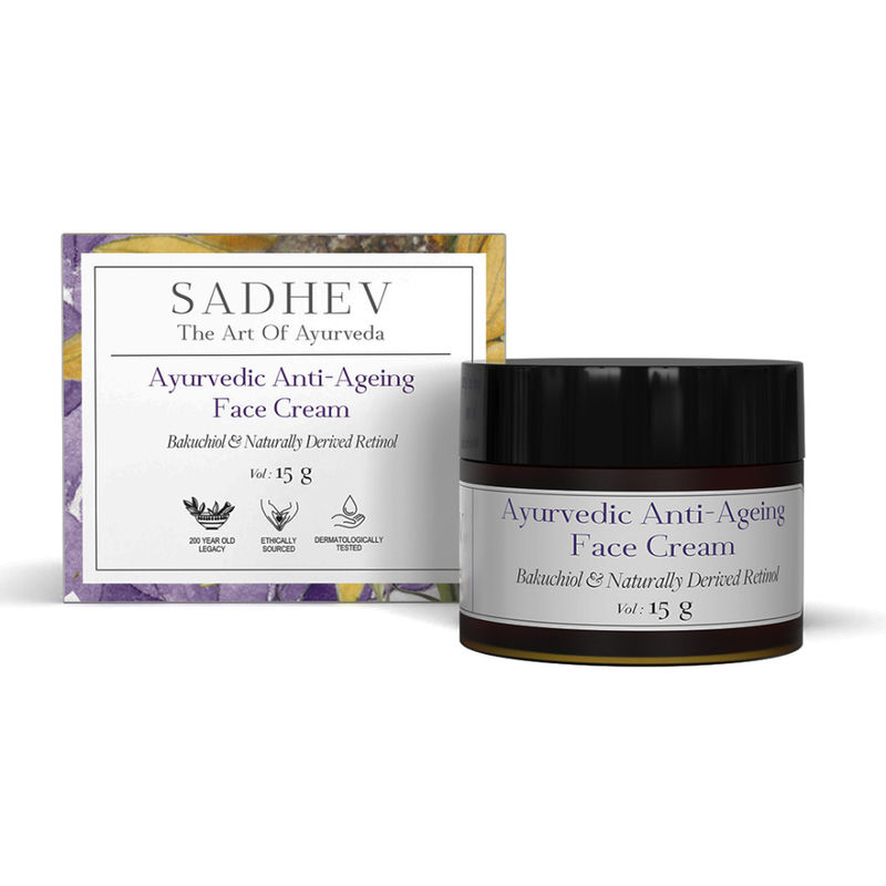 SADHEV Ayurvedic Anti-Ageing Face Cream with Bakuchiol & Naturally Derived Retinol