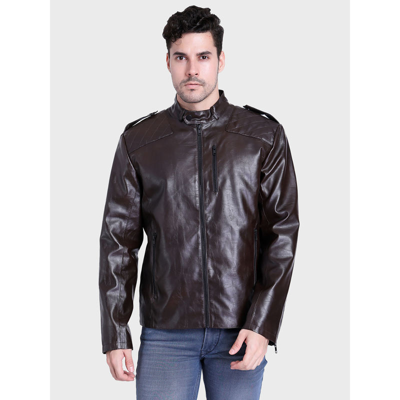 Justanned Merlot Quilted Leather Jacket (L)