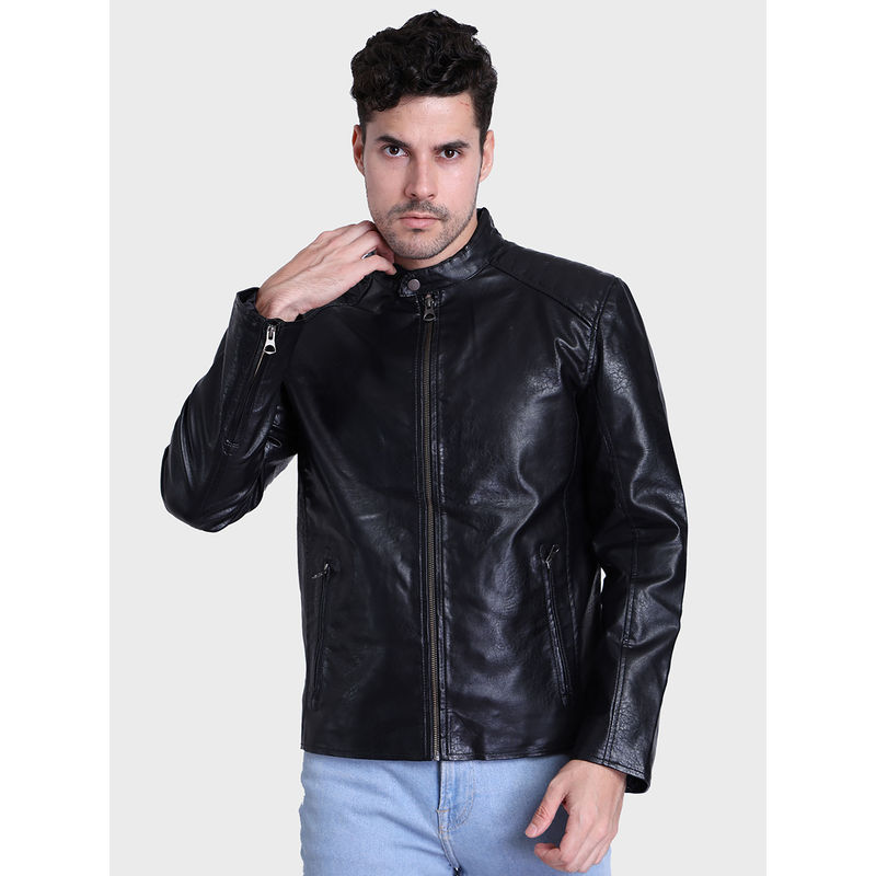 Justanned Classic Coal Leather Jacket (L)