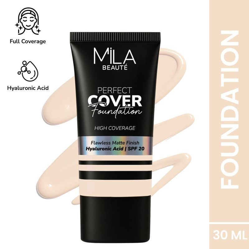 Mila Beauté Perfect Cover Foundation Flawless Matte Finish - 03 Wheat