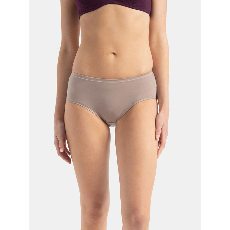 Jockey JW02 Women High Coverage Tencel Lyocell Elastane Hipster - Mushroom (L)