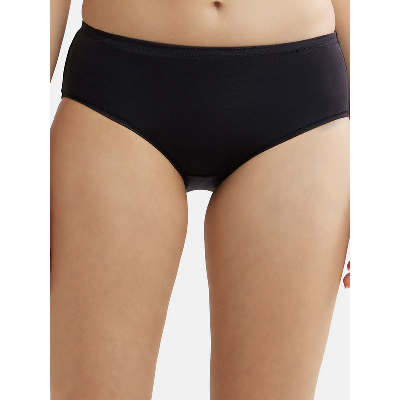 Jockey JW02 Women High Coverage Tencel Lyocell Elastane Hipster - Black (L)