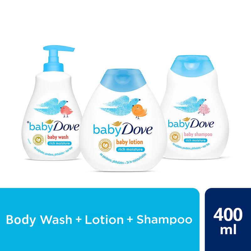 Dove Baby Dove Rich Moisture Hair To Toe Baby Wash + Nourishing Baby Lotion + Rich Moisture