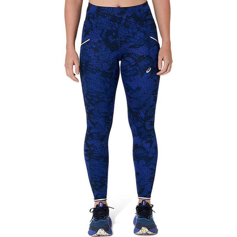 ASICS Women's Performance Dark Blue Cobalt Road Lite-Show Tight (XS)