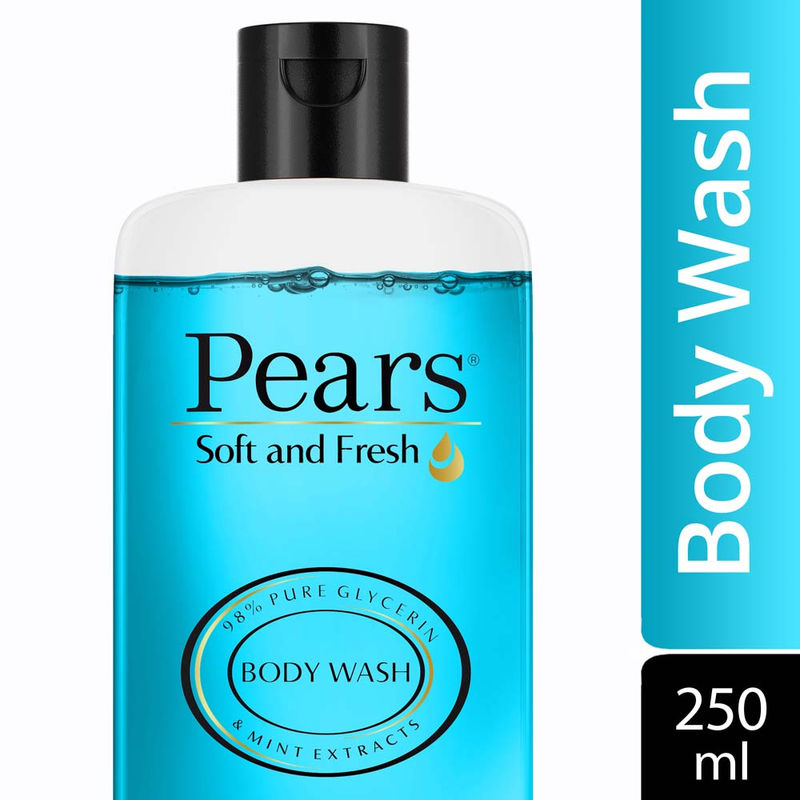 Pears Soft and Fresh Body Wash Paraben Free Shower Gel with Mint Extracts