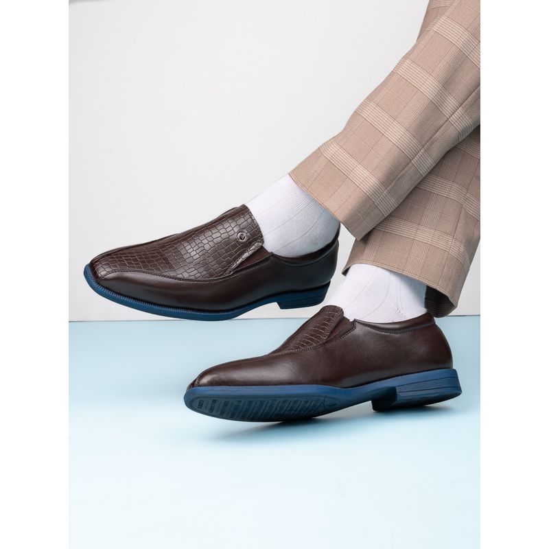 Alberto Torresi Hungary Series 611 Branded Sole Brown Formal Loafers (UK 6)