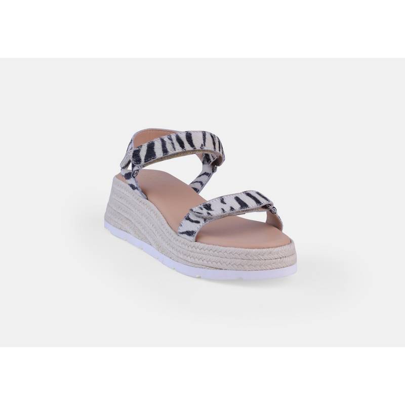 Heel Your Sole Teddy Black and White Espadrille Wedges (EURO 38)