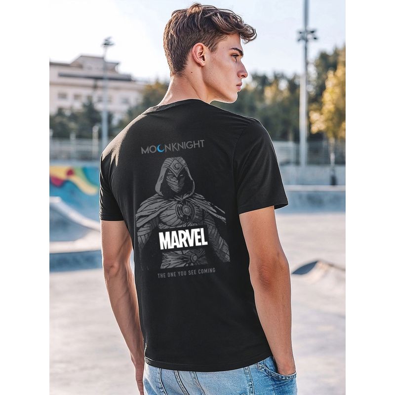 Bewakoof Official Marvel Men's Black Marvel Moon Knight Graphic Printed T-shirt (S)