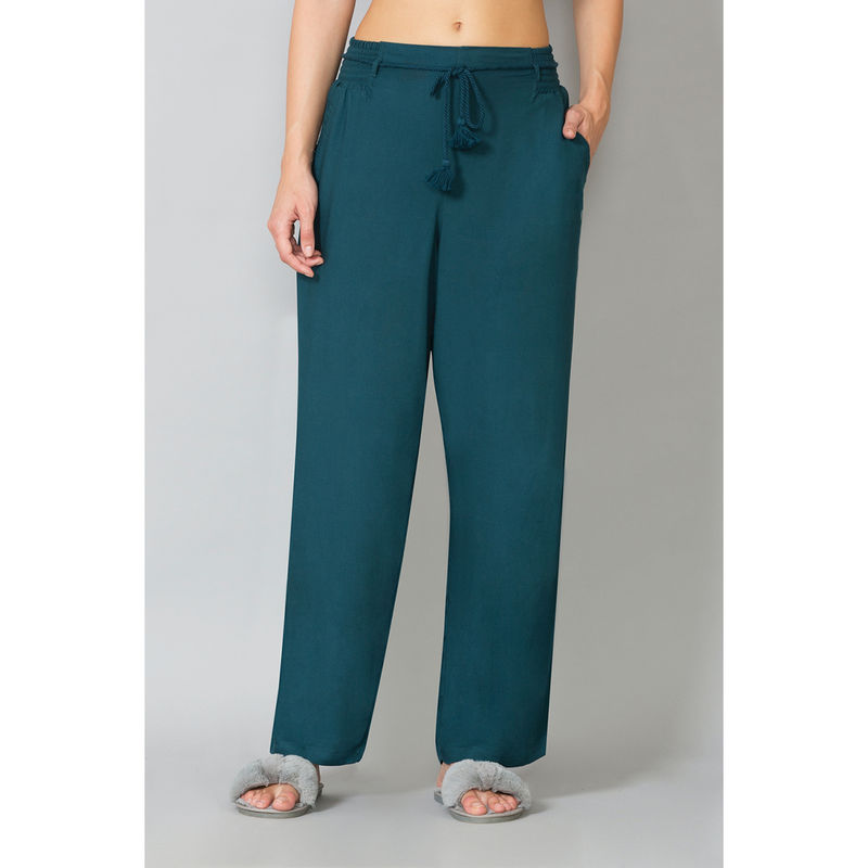 Van Heusen Women Functional Pocket & Smocked Waistband Lounge Pyjamas - Blue (S)