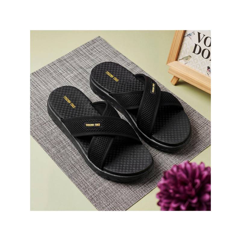 Toucantoes Flippy Women’s Soft Cushion Slides - Black (UK 5)