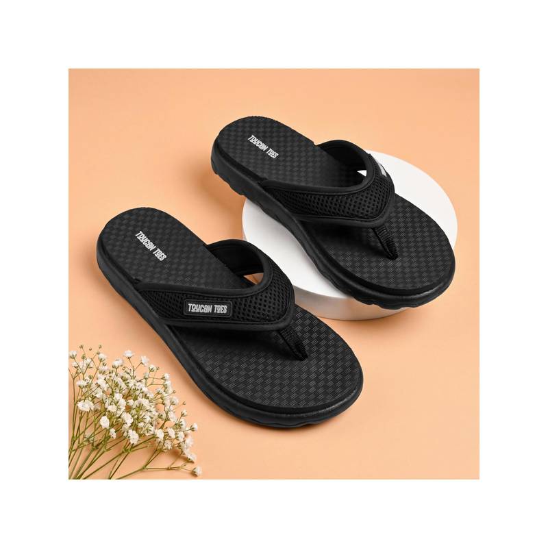 Toucantoes Plume Women’s Soft Cushion Slides - Black (UK 4)