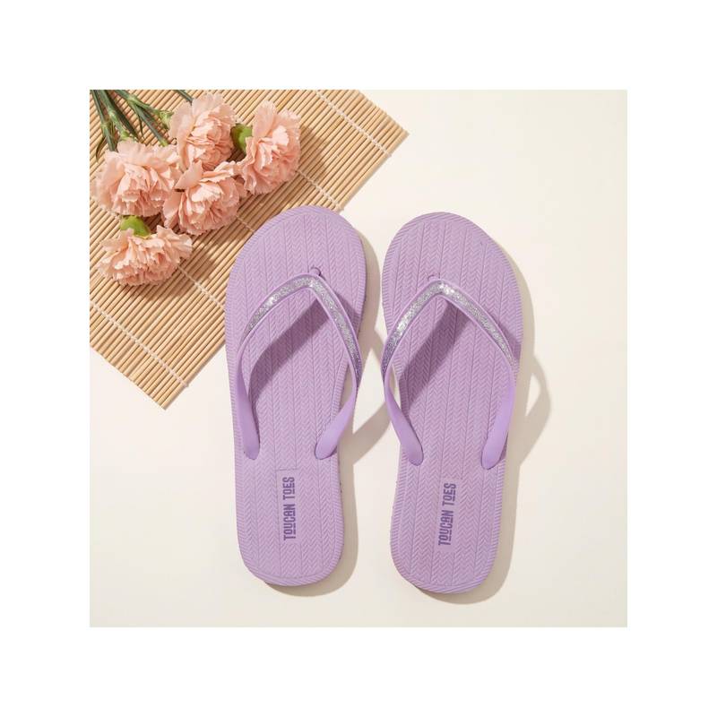 Toucantoes Shimmer Women’s Comfort Flip Flops - Lilac (UK 4)