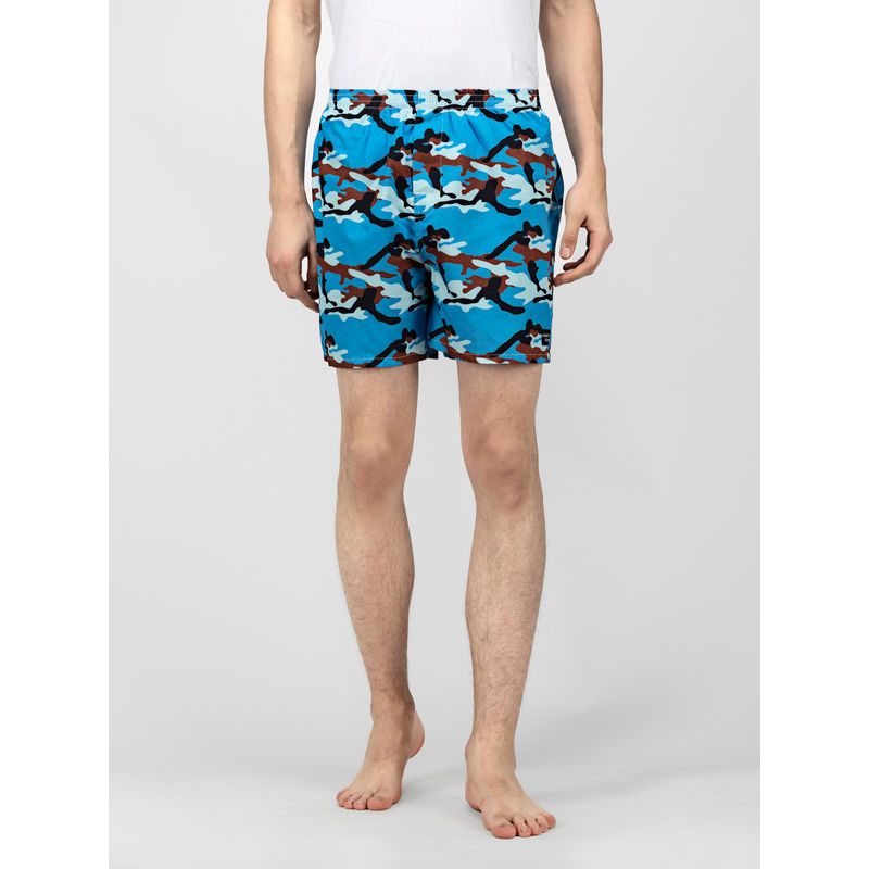 Whats Down Camo Boxers - Blue (S)