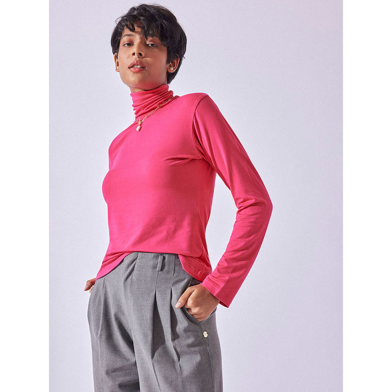 The Label Life Fuchsia Pink Turtle Neck Top (M)