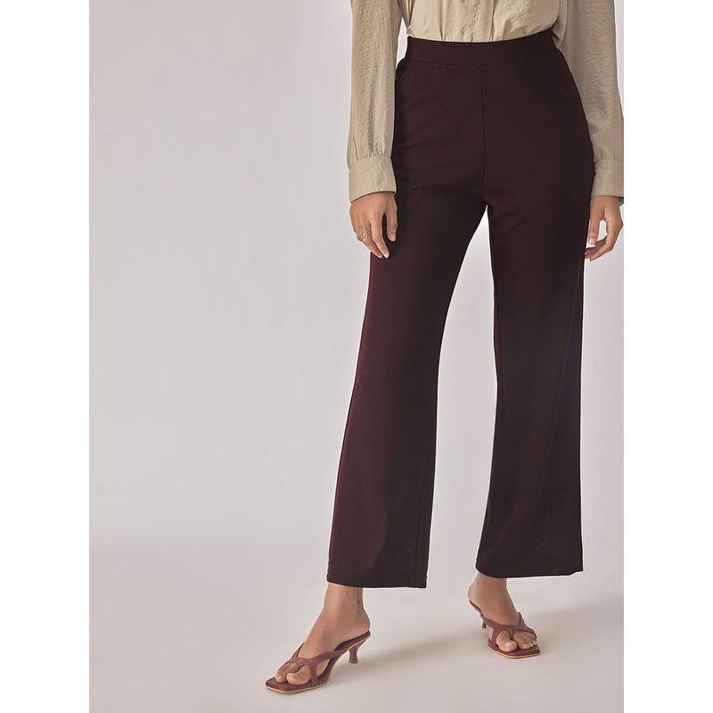 The Label Life Merlot Knit High Waisted Pants (S)