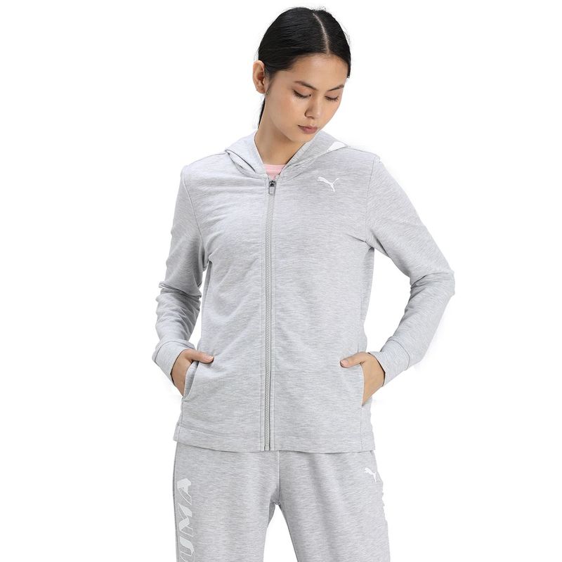 Puma Modern Sports Fullzip Womens Grey Hooded Jacket Buy Puma Modern