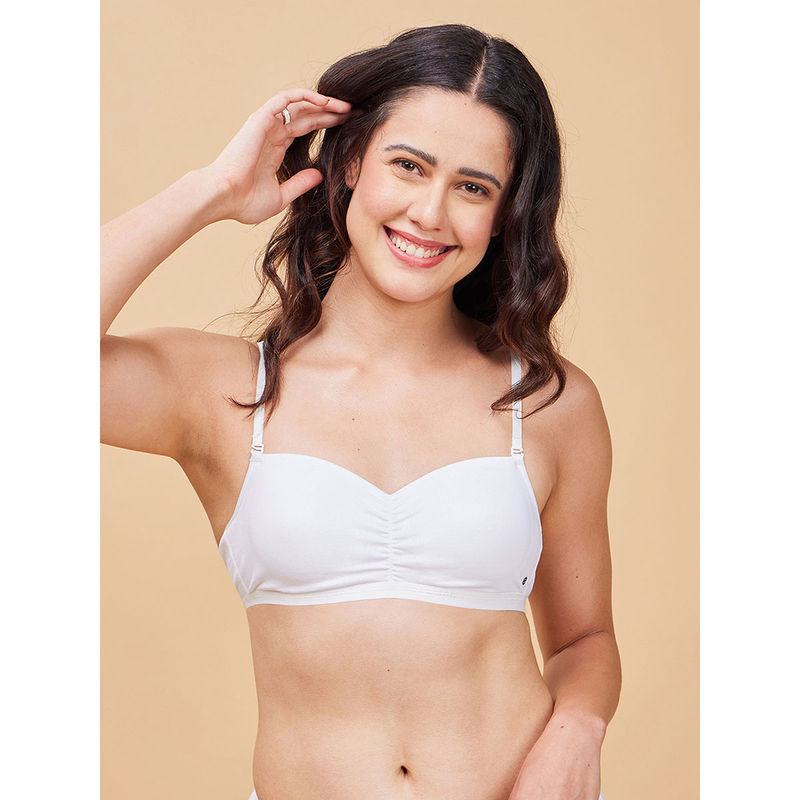 Enamor A125 Padded Wire-Free Medium Coverage Easy Fit Cooling Cotton T-Shirt Bra (XL)