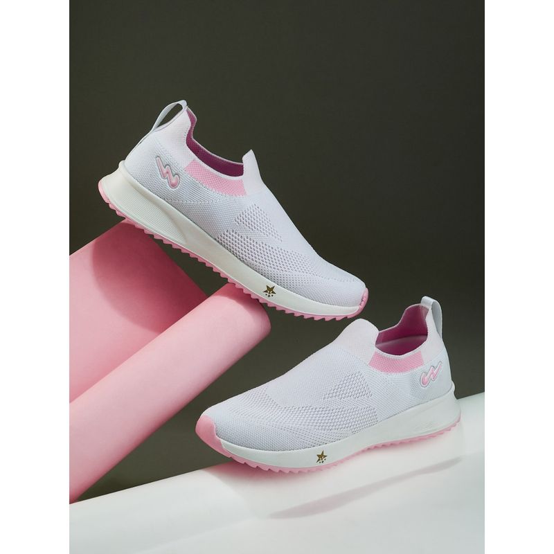 Buy Campus Mason Women White & Pink Walking Shoes Online