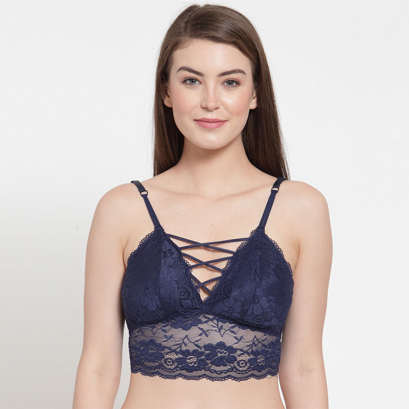 PrettyCat Elegant Lace Bralette - Blue (32B)