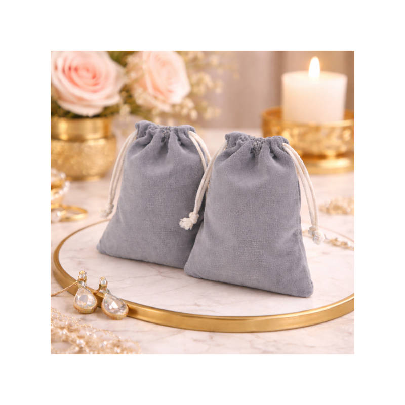 The Big Trove Grey Suede Jewellery & Multi-Purpose Organizer Pouches (Pack of 2) (M)