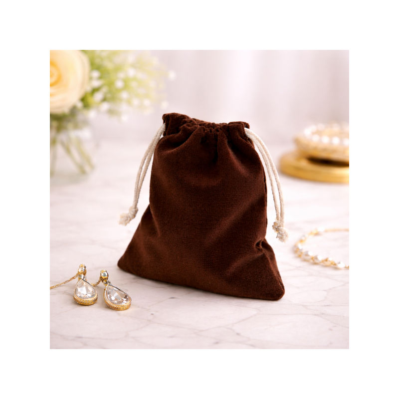 The Big Trove Brown Suede Jewellery & Multi-Purpose Organizer Pouch (S)