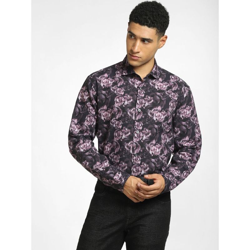 Jack & Jones Men Floral Print Purple Shirt (L)