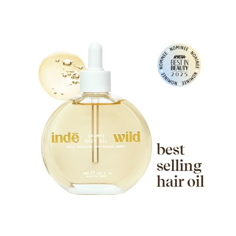 inde wild Champi Hair Oil With Bhringraj, Brahmi & Amla For Regrowth, Hairfall & Dandruff Control