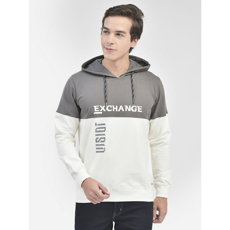 CRIMSOUNE CLUB Men Grey Printed Sweatshirt (M)