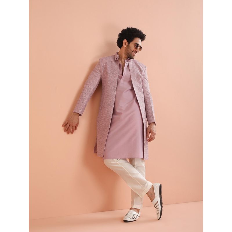 KISAH Men Kurta Indowestern Sherwani and Trouser (Set of 3) (42)