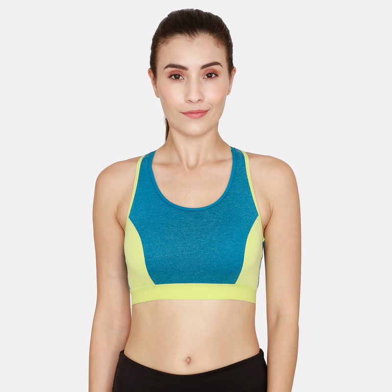 Zivame Rosaline Sports Bra With Removable Padding Saxony Blue Buy