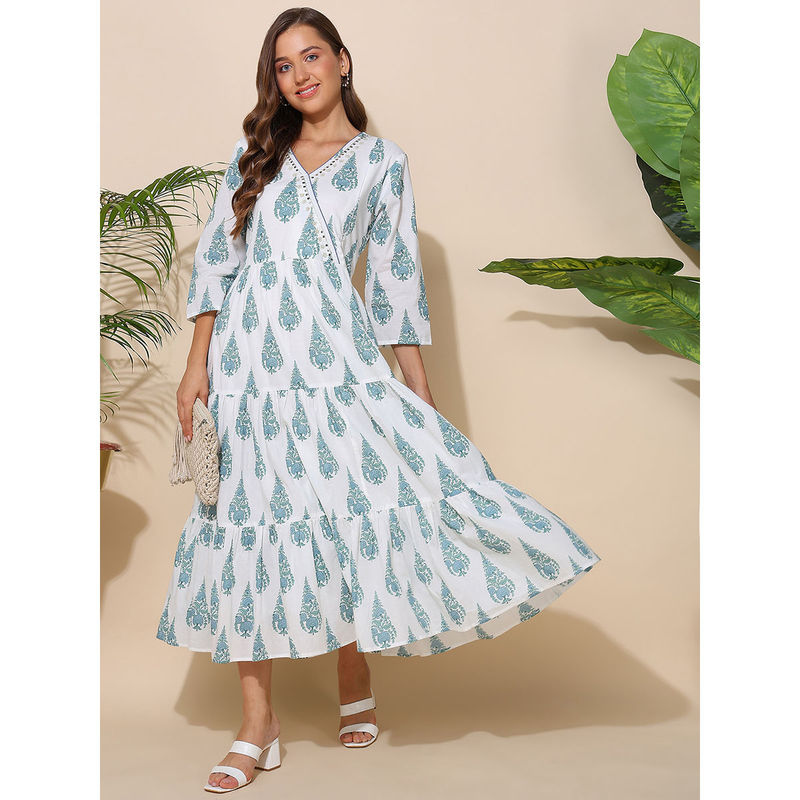 Zelena Women Cotton Hand Embroidery Feeding Dress with Zip (2XL)