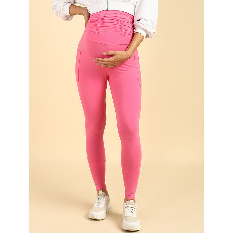 Zelena Women Ultra Stretch Maternity Leggings for Regular Height (M)
