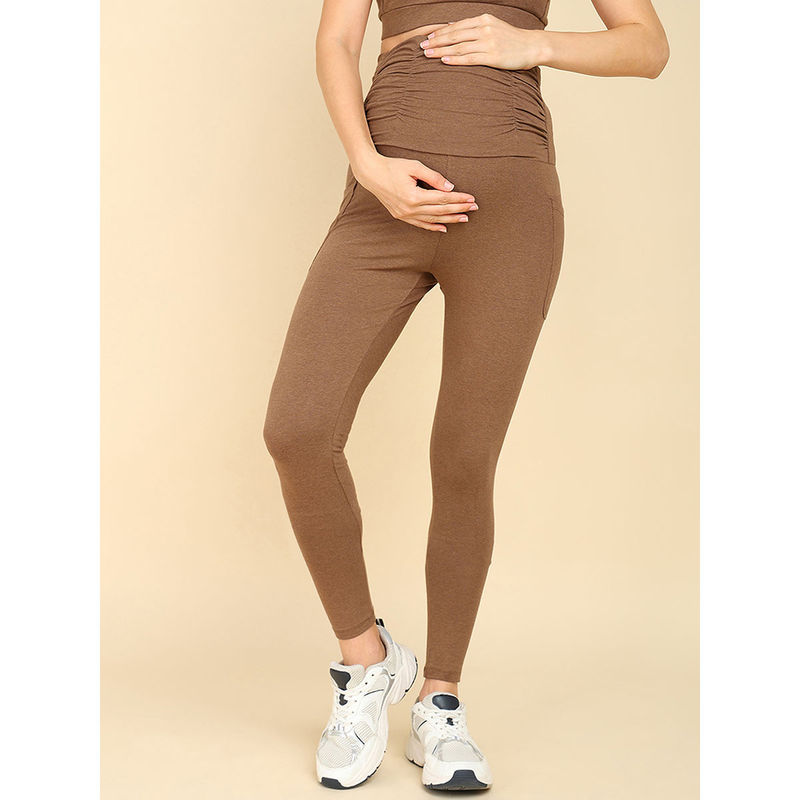 Zelena Women Ultra Stretch Maternity Leggings for Regular Height (M)