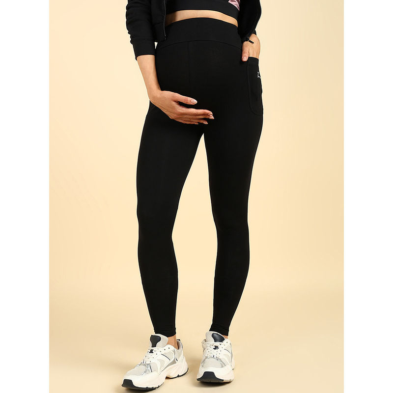 Zelena Women Ultra Stretch Maternity Leggings for Regular Height (M)