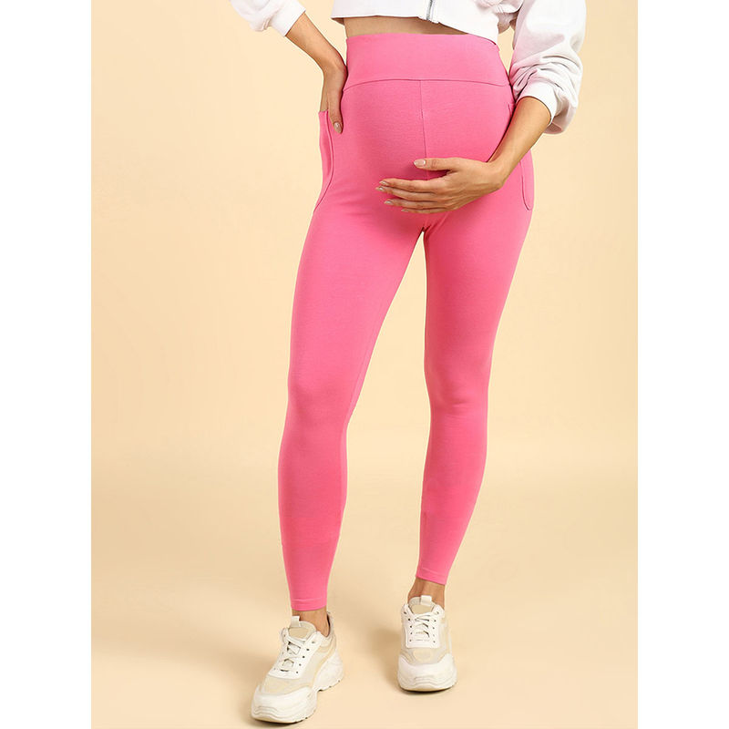 Zelena Women Ultra Stretch Maternity Leggings for Regular Height (M)