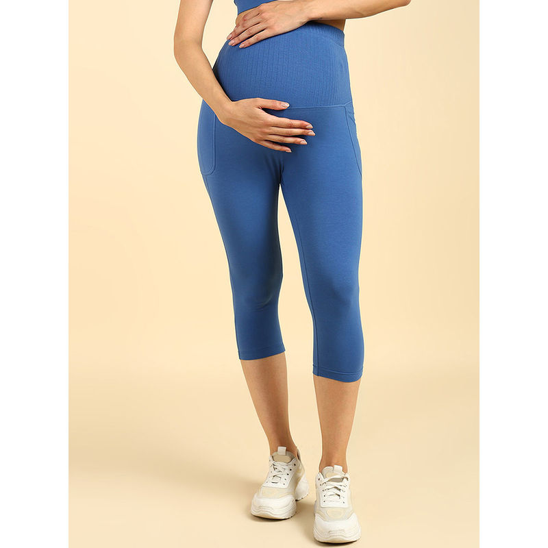 Zelena Ultra Stretch Pregnancy Postpartum Capri for Women (M)