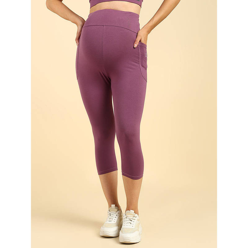 Zelena Ultra Stretch Pregnancy Postpartum Capri for Women (M)