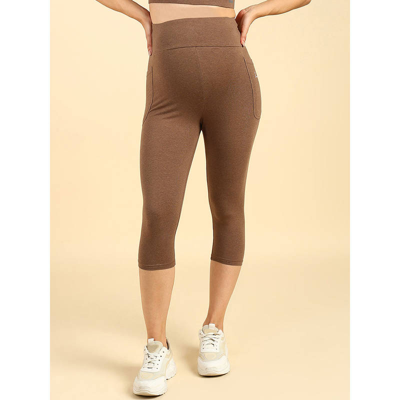 Zelena Ultra Stretch Pregnancy Postpartum Capri for Women (M)