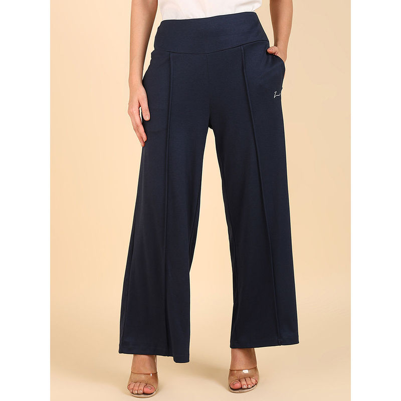Zelena Women Maternity 100% Modal Palazzo Pants with Adjustable Band & Pockets (M)