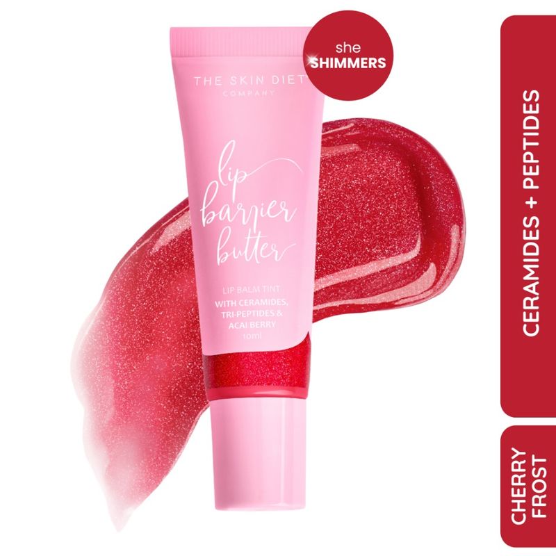 The Skin Diet Company Lip Barrier Butter Brightens Hydrates Dry Pigmented Lips - Cherry Frost