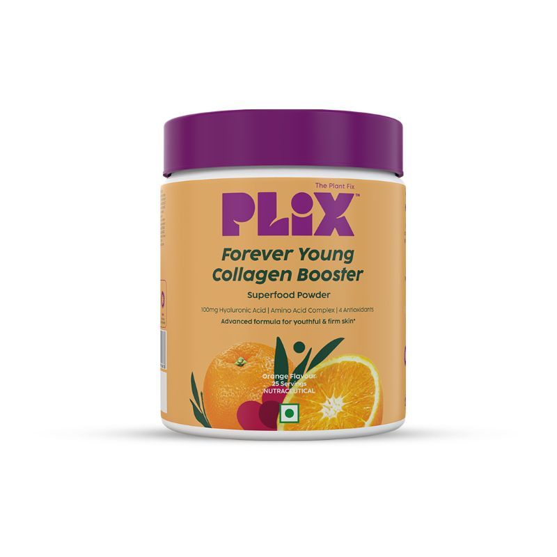 Plix Plant-Based Collagen Builder, Advanced Anti-Ageing Formula - Orange Burst (Pack of 1)