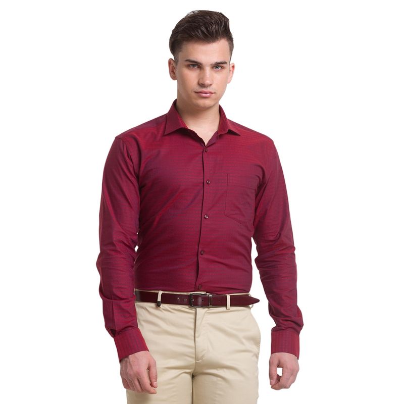 Park Avenue Fancy Maroon Shirt (42)