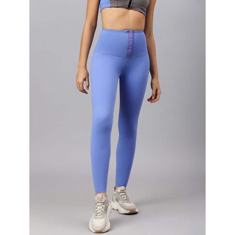 Fitkin Women Blue Front Hooks Tummy Shaper Tights (XS)