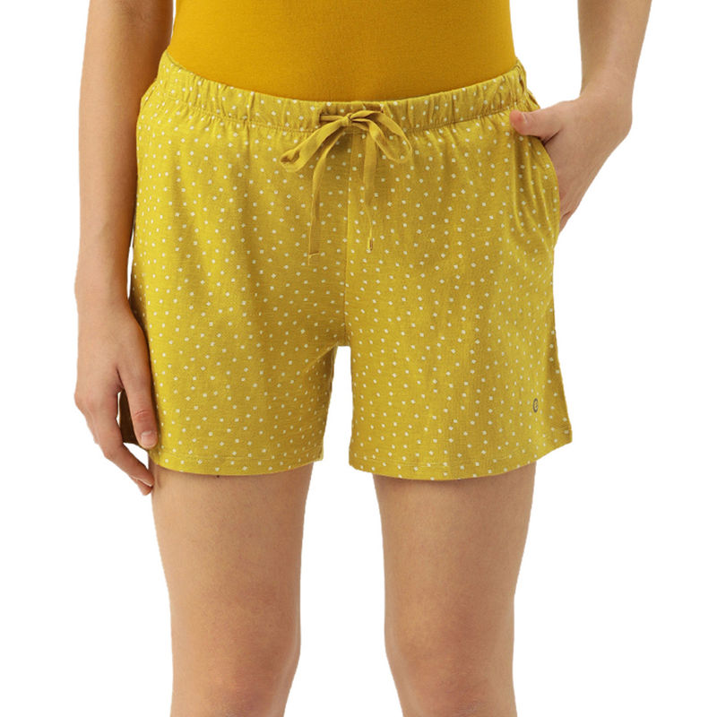 Enamor Essentials E062 Women's Relaxed Fit Basic Cotton Shorts - Multi-Color (L) - E062