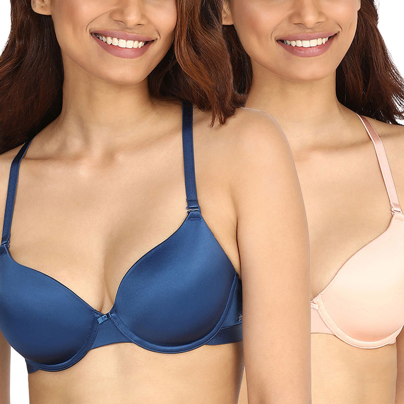 Nykd by Nykaa Pack Of 2 Padded Wired Breathe Shine 3/4th Coverage Bra Multi-Color NYBPA08 (38C)