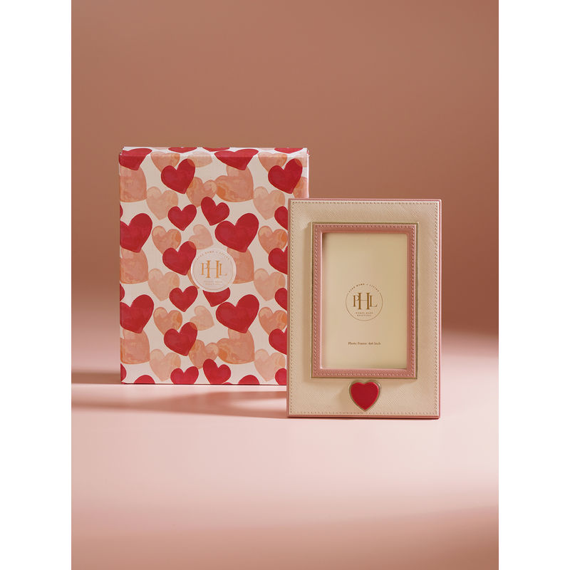 Pure Home + Living Beige Faux Leather Photo Frame (S)