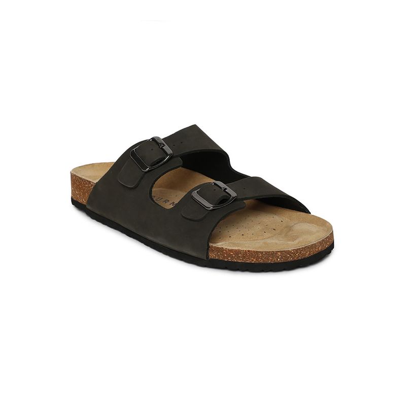 HF Journey Men Green Vasco Army Double Strap Cork Footbed Sandals (EURO 42)