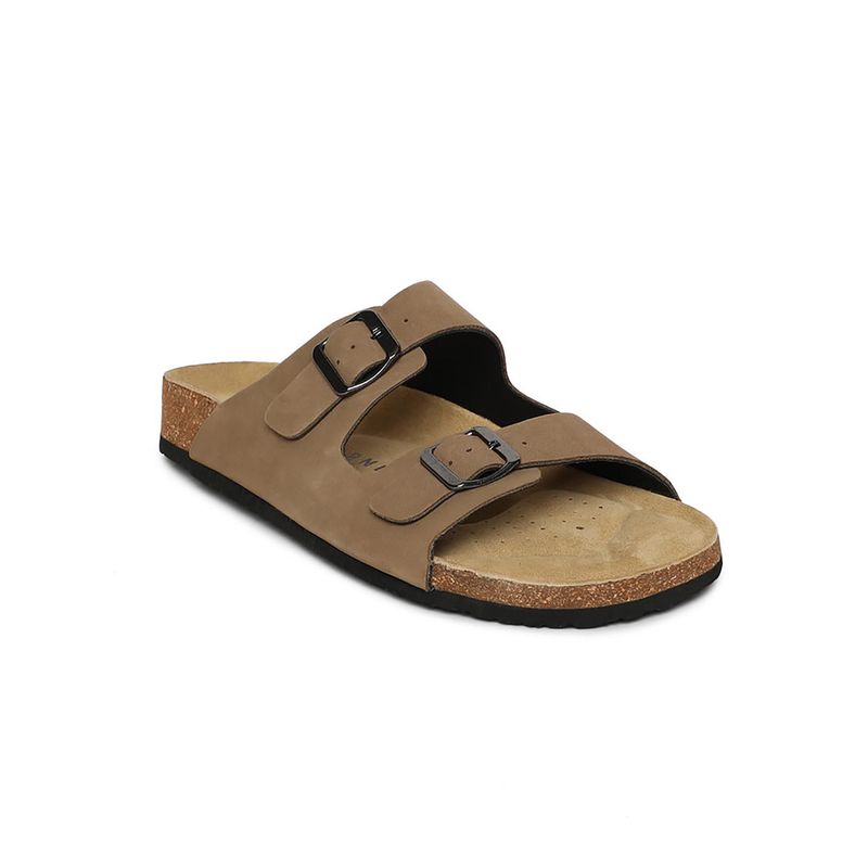 HF Journey Men Vasco Taupe Double Strap Cork Footbed Sandals (EURO 41)