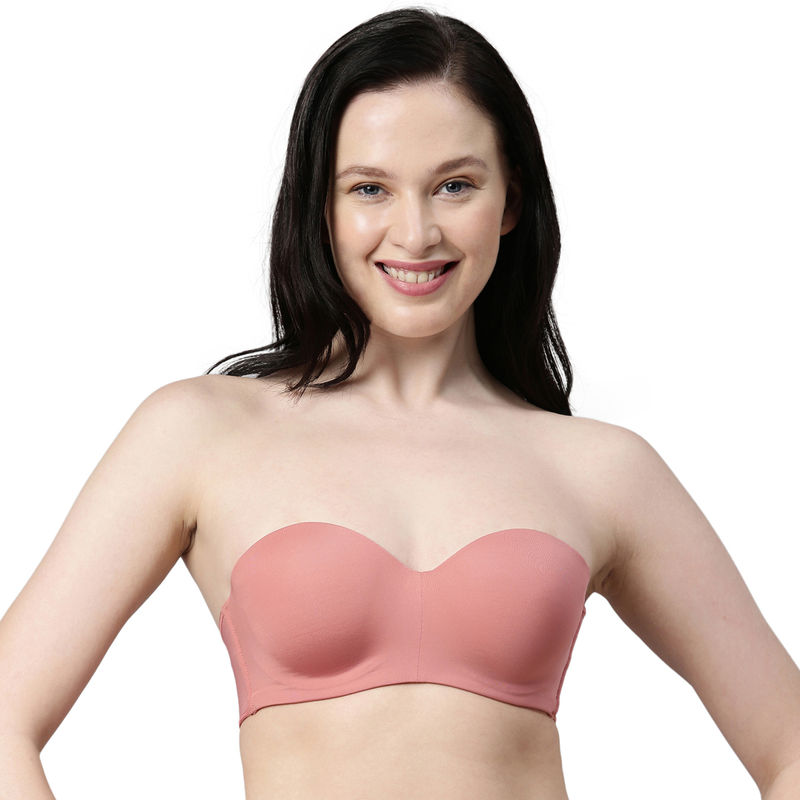 Enamor Women F074 Padded Wired Full Figure Strapless & Multi-Way Bra Pink (34B)