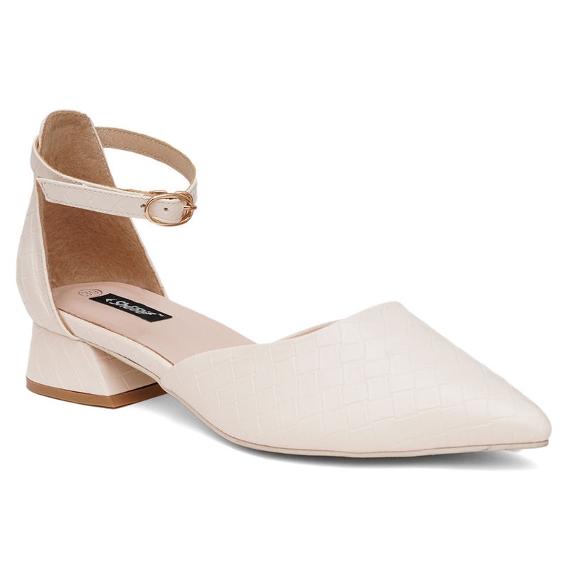 Sherrif Shoes Womens Cream Color Heeled Sandals (EURO 40)